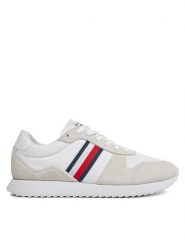Tommy Hilfiger Sneakersy Runner Evo Mix Ess FM0FM04886 Biały. Białe buty sportowe casual Tommy Hilfiger, bez wzorów, z materiału, bez zapięcia. Za 329.99 zł.