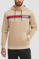 GUESS Beżowa bluza męska New Korbin, Rozmiar L. Brązowe bluzy Guess, l, z aplikacjami, bez kaptura. W wyprzedaży za 230.99 zł.