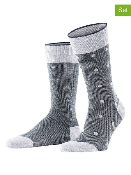 ESPRIT Skarpety (2 pary) "Piqué" w kolorze szaro-niebieskim rozmiar: 39-42. Niebieskie skarpety Esprit, bez wzorów, ze splotem. Za 37.38 zł.