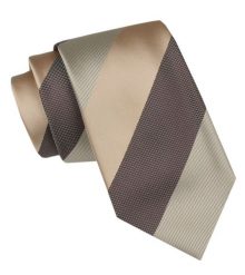 Krawat Męski - Alties - Duże Pasy w Odcienie Beżów. Krawaty i muchy Alties, bez wzorów, z tkaniny. Za 49.00 zł.