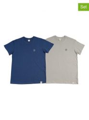 The Time of Bocha Koszulki (2 szt.) w kolorze niebieskim i szarym rozmiar: XL. Niebieskie bezrękawniki The Time of Bocha, xl, bez wzorów, z bawełny, bez kołnierzyka, bez ramiączek. Za 86.99 zł.