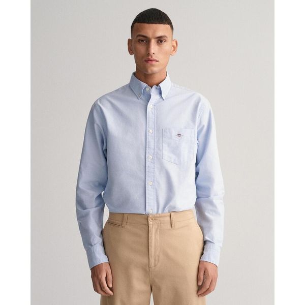 Koszula Gant Classic Oxford. Niebieskie koszule GANT, m, bez wzorów, z tkaniny, bez kołnierzyka, bez ramiączek. Za 482.25 zł.