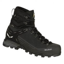 Buty trekkingowe męskie Salewa Ortles Ascent Mid Gtx. Czarne buty trekkingowe Salewa, bez wzorów, z materiału, za kostkę, bez zapięcia. Za 1,811.00 zł.