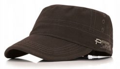 Męska, Wiosenno-Letnia Czapka Patrolówka - Pako Jeans - Brąz. Brązowe czapki z daszkiem Pako Jeans, na lato, bez wzorów, z bawełny. Za 75.00 zł.