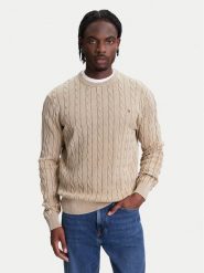 Tommy Hilfiger Sweter Classic MW0MW39524 Beżowy Regular Fit. Brązowe swetry rozpinane Tommy Hilfiger, l, bez wzorów, z bawełny, bez kołnierzyka, bez ramiączek. Za 579.99 zł.