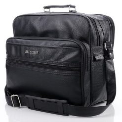 Torba męska do ręki i na ramię Bag Street 1801. Czarne torby na ramię Bag Street, bez wzorów, z nylonu, do ręki, bez dodatków. Za 119.90 zł.
