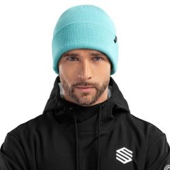 Czapka zimowa beanie męska Snowflake. Niebieskie czapki zimowe SIROKO, bez wzorów, z tkaniny. W wyprzedaży za 84.00 zł.