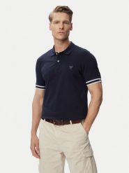 Guess Polo M6GP60 K3076 Granatowy Regular Fit. Niebieskie koszulki polo sportowe Guess, m, z aplikacjami, z bawełny, bez kołnierzyka, bez ramiączek. Za 299.99 zł.