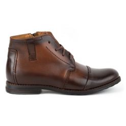 Joker Buty męskie zimowe 315J brązowe. Brązowe botki sznurowane na zimę, bez wzorów, ze skóry, bez obcasa, bez zapięcia. Za 453.66 zł.