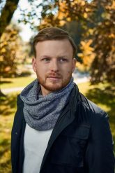 Męski zimowy komin Brødrene k3 j. szary 9921. Szare szaliki bez wzorów, z dzianiny. Za 32.45 zł.