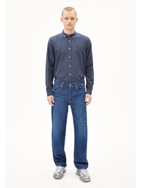 Armedangels Dżinsy "Aary" - Straight fit - w kolorze granatowym rozmiar: W30/L32. Niebieskie jeansy armedangels, l. Za 158.47 zł.