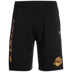Krótki Los Angeles Lakers. Czarne szorty New Era, l, bez wzorów, sportowe. W wyprzedaży za 174.15 zł.