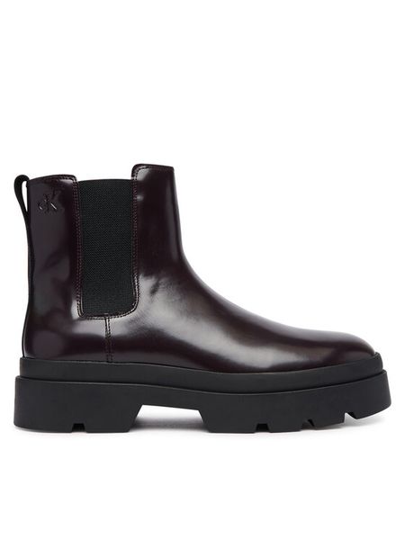Calvin Klein Sztyblety Lugged Chelsea Boot Matt Lth HM0HM02445 Brązowy ciemny. Brązowe botki sznurowane CALVIN KLEIN, bez wzorów, ze skóry, bez obcasa, bez zapięcia. Za 749.99 zł.