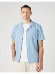 WRANGLER LS 1 PKT SHIRT MĘSKA KOSZULA JEANSOWA LIGHT INDIGO W5D6LOX4E 112146113. Niebieskie koszule Wrangler, m, bez wzorów, z jeansu, bez kołnierzyka, bez ramiączek. Za 149.99 zł.