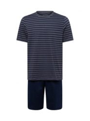 Schiesser Piżama - Casual Essential Mężczyźni Bawełna niebieski|szary, 48. Niebieskie piżamy Schiesser, m, bez wzorów, z bawełny, bez ramiączek. Za 239.95 zł.