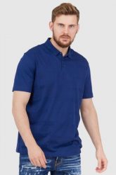 ARMANI EXCHANGE Granatowa męska koszulka polo w logo, Rozmiar XXL. Niebieskie koszulki polo sportowe Armani Exchange, l, w ażurowe wzory, bez kołnierzyka, bez ramiączek. W wyprzedaży za 259.99 zł.