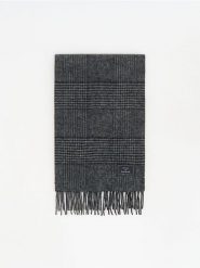 Wełniany szalik - ciemnoszary. Szare szaliki Reserved, bez wzorów, z wełny. Za 159.99 zł.
