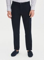 PAKO LORENTE – Granatowe spodnie chino. Eleganckie spodnie Pako Lorente, na co dzień, na wiosnę, l, bez wzorów, z bawełny, casualowe. Za 119.99 zł.