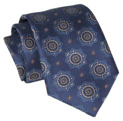 Krawat - ALTIES - Granatowy, Grochy. Niebieskie krawaty i muchy Alties, bez wzorów, z tkaniny. Za 49.00 zł.