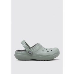 Sandały CROCS CLASSIC LINED CLOG Zielony. Zielone sandały Crocs, z gumy, bez zapięcia. Za 318.38 zł.