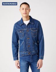 MĘSKA KURTKA JEANSOWA WRANGLER 124MJ W4MJUG923. Kurtki Wrangler, m, bez wzorów, z jeansu, bez kaptura. Za 299.99 zł.