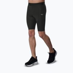 Legginsy do biegania męskie Mizuno Core Impulse Mid. Czarne legginsy długie sportowe Mizuno, m, bez wzorów, z elastanu, do biegania. Za 159.99 zł.