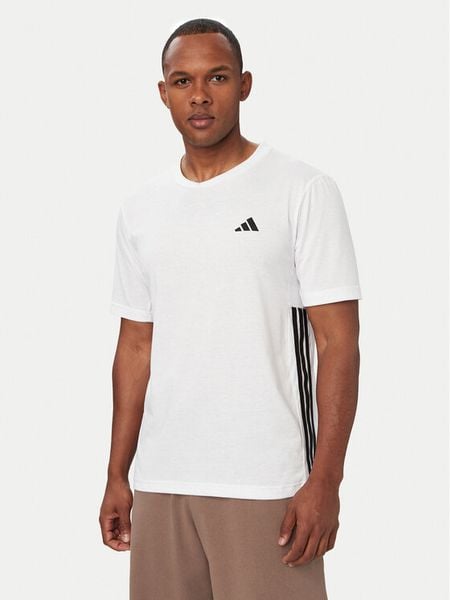 Adidas Koszulka techniczna Workout Essentials FEELREADY 3-Stripes KD0606 Biały Regular Fit. Białe t-shirty sportowe Adidas, bez wzorów, z bawełny, bez ramiączek, na fitness i siłownię. Za 149.99 zł.