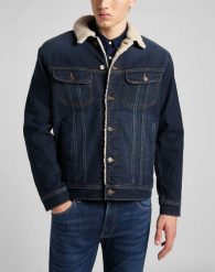 LEE SHERPA JACKET DARK SIDNEY L87BSGSU 112140974. Płaszcze Lee, l, bez wzorów, z jeansu, bez kaptura. W wyprzedaży za 259.99 zł.