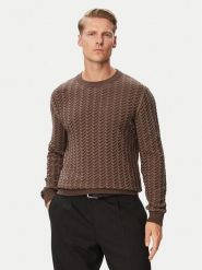HUGO Sweter Simond 50570261 Brązowy Regular Fit. Brązowe swetry rozpinane Hugo, m, bez wzorów, z bawełny, bez kołnierzyka, bez ramiączek. Za 549.99 zł.