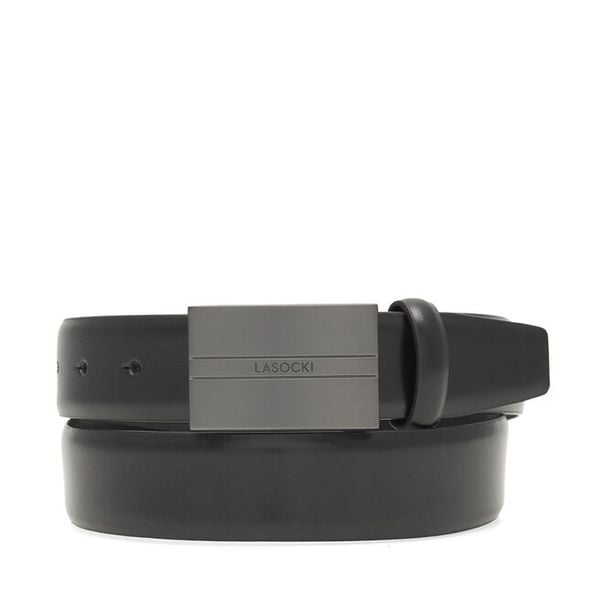 Pasek Męski Lasocki. Czarne paski Lasocki, bez wzorów. Za 99.99 zł.
