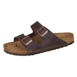 Klapki męskie Birkenstock Arizona Habana Naturleder. Brązowe klapki Birkenstock, z materiału. Za 399.00 zł.