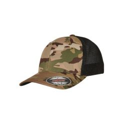 Czapka Flexfit Trucker Mesh. Zielone czapki z daszkiem FLEXFIT, bez wzorów, z bawełny. Za 88.90 zł.