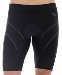 Spodenki rowerowe męskie krótkie z wkładką Brubeck. Czarne spodenki rowerowe Brubeck, l, bez wzorów, z dzianiny, rowerowe. Za 129.00 zł.