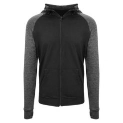 Bluza Rozpinana Męska Kontrastowa Melanż Slim. Niebieskie bluzy z kapturem JUST COOL, l, bez wzorów, z elastanu, z kapturem. Za 169.99 zł.