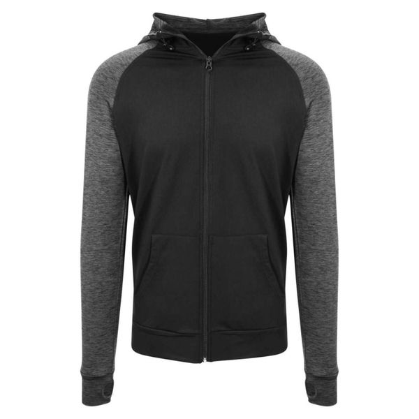 Bluza Rozpinana Męska Kontrastowa Melanż Slim. Niebieskie bluzy z kapturem JUST COOL, l, bez wzorów, z elastanu, z kapturem. Za 169.99 zł.