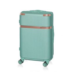 Walizka podróżna BETLEWSKI BWA-050 S j. zielona. Zielone walizki Betlewski, bez wzorów, z materiału. Za 209.99 zł.