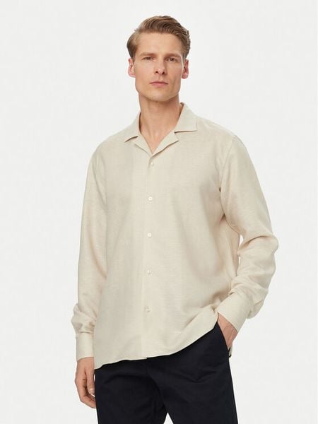 BOSS Koszula H-Joe 50561616 Beżowy jasny Regular Fit. Brązowe koszule Boss, m, bez wzorów, ze lnu, bez kołnierzyka, bez ramiączek. Za 699.99 zł.