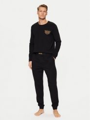 BOSS Piżama LNY 50514892 Czarny Regular Fit. Czarne piżamy Boss, m, bez wzorów, z bawełny, bez ramiączek. Za 339.99 zł.
