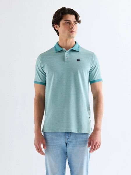 MESKA KOSZULKA WRANGLER REFINED POLO SHIRT BRITTANY BLUE 112377999. Niebieskie koszulki polo Wrangler, l, bez wzorów, bez kołnierzyka, bez ramiączek. Za 89.99 zł.