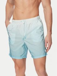 Guess Szorty kąpielowe F6GT19 WN172 Turkusowy Regular Fit. Niebieskie kąpielówki Guess, m, z aplikacjami, z poliamidu. Za 299.99 zł.