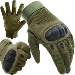 Rękawiczki Bojowe Survival Dotykowe Ochronne XL. Zielone rękawiczki TRIZAND, bez wzorów. Za 34.90 zł.
