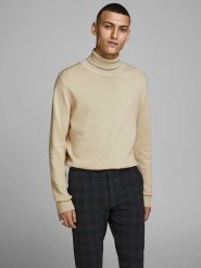 Jack & Jones Sweter "Emil" w kolorze żółtym rozmiar: XL. Żółte golfy Jack & Jones, xl, bez wzorów, z bawełny, bez ramiączek. Za 66.31 zł.