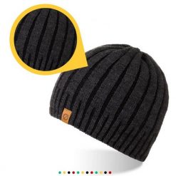 Męska czapka zimowa Brødrene cz16 c. szara 9934. Szare czapki zimowe bez wzorów, z polaru. Za 49.00 zł.