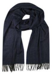 Szalik Granatowy z Frędzlami, Miękki w Drobną Kratkę, Firmy V.Fraas -Cashmink- Męski. Niebieskie szaliki V. Fraas, bez wzorów, z materiału. Za 59.00 zł.