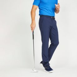 Spodnie do golfa chino męskie Inesis WW500. Niebieskie eleganckie spodnie INESIS, na imprezę, l, z elastanu, sportowe. Za 119.99 zł.