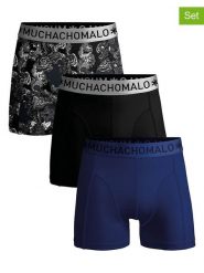 Muchachomalo Bokserki (3 pary) w kolorze czarno-granatowym rozmiar: XL. Czarne bokserki MUCHACHOMALO, xl, bez wzorów. Za 94.45 zł.