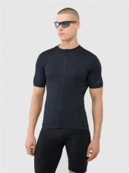 4F Koszulka rowerowa rozpinana męska - czarna M. Czarne t-shirty 4F, l, bez wzorów, z dzianiny, bez kołnierzyka, bez ramiączek. Za 179.99 zł.