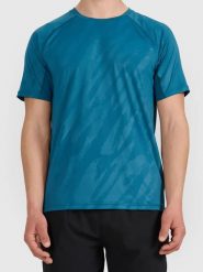 4F Koszulka sportowa w kolorze niebieskim rozmiar: M. Niebieskie t-shirty sportowe 4F, bez wzorów, z materiału, bez ramiączek, outdoorowe. Za 87.81 zł.