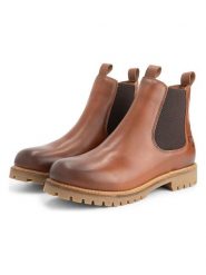 TRAVELIN' Skórzane sztyblety w kolorze jasnobrązowym rozmiar: 44. Brązowe sztyblety Travelin', bez wzorów, bez obcasa, bez zapięcia. Za 339.37 zł.