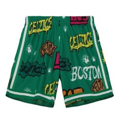 Spodenki samoprzylepne Boston Celtics Swingman 1985/86. Zielone szorty Mitchell & Ness, bez wzorów, sportowe. Za 477.50 zł.